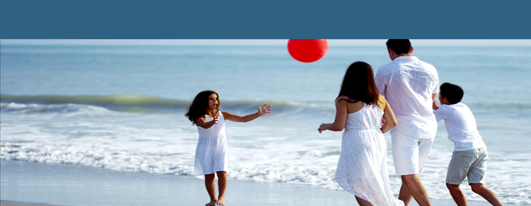 A family playing on the beach near Bradenton, Florida